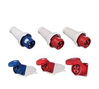 ZHWTISNPE 1pcs 63A Waterproof Explosion-Proof Connector Surface and Concealed Industrial Socket 3 4 5 Core Pins IP67(3 Pins 63A Connector)