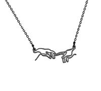 Zhxingjew Creation of Adam Necklace Renaissance Jewelry God Adam Fingers Artwork Jewelry, Stainless Steel, No Gemstone