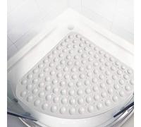 ZHXQ Corner Bath Shower Mat Rubber Corner Shower Mat Anti-Bacterial Non-slip Bathtub Mat,Quadrant Sector Rubber Safety Mats With Drain Hole Bathtub Mat For Shower Or Tub 65x65CM
