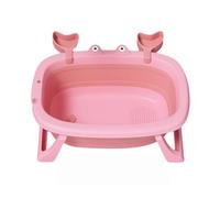 ZHXQRP Collapsible Pet Bathtub Multi-Functional Plastic Bath-tub with Non-slip Texture Folding Hung on the Wall to Save Space for Puppy Small Dogs Cats(Pink)