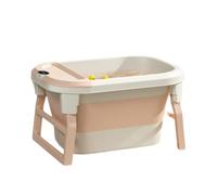 ZHXQRP Dog Bath Tub Portable Collapsible Bathtub with Water Drain Plug for Pet Washing Folding Space Saving Design Plastic Bathing Tubs for Puppy Small Dogs Cats(Pink)