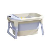 ZHXQRP Dog Bath Tub Portable Collapsible Bathtub with Water Drain Plug for Pet Washing Folding Space Saving Design Plastic Bathing Tubs for Puppy Small Dogs Cats(Purple)