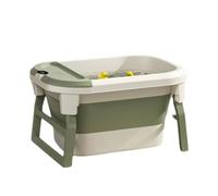 ZHXQRP Dog Bath Tub Portable Collapsible Bathtub with Water Drain Plug for Pet Washing Folding Space Saving Design Plastic Bathing Tubs for Puppy Small Dogs Cats(Green)