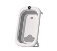 ZHXQRP Dog Bath Tub with Water Drain Plug Large Capacity Folding Bathing Space Saving for Puppy Small Dogs Cats Shower(Gray)
