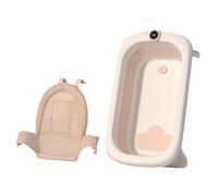 ZHXQRP Dog Bath Tub with Water Drain Plug Large Capacity Folding Bathing Space Saving for Puppy Small Dogs Cats Shower(Brown with bath net)
