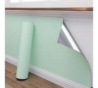 ZHXQRP Linen Texture Sticky Back Roll Self Adhesive Wallpaper Decorative Wall Sticker for Bedroom Living Room Easy to Remove Walls Decal(Green,0.5 * 5m/1.64 * 16.4ft)