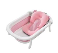 ZHXQRP Multi-Functional Collapsible Pet Bathtub with Water Drain Plug and Bath Mat Portable Folding Bath-tub for Puppy Small Dog Cat(Pink)