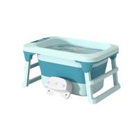 ZHXQRP Multifunctional Foldable Pet Bath with Drain Hole and Digital Temperature Sensing Paddling Pool Large Capacity Easy to Use for Puppies Small Dogs Cats(Blue)