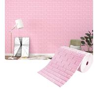 ZHXQRP Peel and Stick Wallpaper 3D Brick Effect Wall Panels for Living Room Bedroom Walls Decoration Sticky Back Roll Self Adhesive Wall-Paper(Pink3mm,0.7 * 10m/2.29 * 32.8ft)