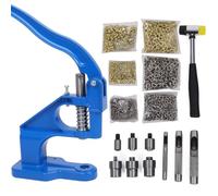 ZhXu Shuo Grommet Press Machine Kit with 3000 Grommets - Durable Starter Hand Press Tool with 3 Dies (1/4" - 6mm, 3/8" - 10mm, 15/32" - 12mm) for Cloth, Canvas, Leather, Faux Leather, PVC - Eyelets