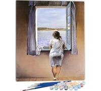 ZHXXFD Paint by Numbers for Adults DIY Canvas Oil Painting KitFamous Paintings Salvador Dali - Spanish Surrealist Painter,Colour by Number Painting Canvas Easy Landscape,40X50Cm,A22