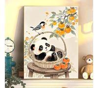 ZHXXFD Paint by Numbers Kits for Adults Animals Panda Rabbit Fruits Dog Without Frame 40X50Cm DIY Oil Acrylic Painting by Numbers Kits for Beginners Canvas Lotus Chicken Bird,A24