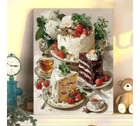 ZHXXFD Paint by Numbers Kits for Adults Kitchen Cake Bread Toast Fruit Without Frame 40X50Cm DIY Oil Acrylic Painting by Numbers Kits for Beginners Canvas Landscape,A30