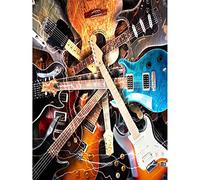 ZHXXFD Paint by Numbers Kits Guitar Rock Music, DIY Acrylic Painting by Numbers for Adults Kids On Canvas No Frame 40X50cm, A22