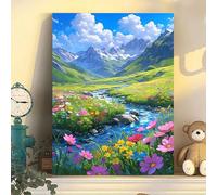 ZHXXFD Waterfall Paint By Numbers for Adults Without Frame,Adult Paint By Numbers Canvas Kits Landscape Mountain - 40X50Cm,DIY Acrylic Oil Painting Kit Art,Painting By Numbers for Beginner,A13