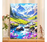 ZHXXFD Waterfall Paint By Numbers for Adults Without Frame,Adult Paint By Numbers Canvas Kits Landscape Mountain - 40X50Cm,DIY Acrylic Oil Painting Kit Art,Painting By Numbers for Beginner,A29