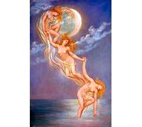 Zhyaunz 5D DIY Diamond Painting Evelyn De Morgan Moonbeams Paint by Numbers Kits for Adult Diamond Embroidery Arts Rhinestone Decor Gift 30x40cm