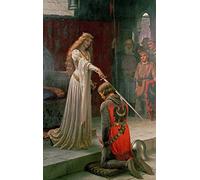 Zhyaunz DIY 5D Diamond Painting Edmund Blair Leighton Accolade Classical Painting by Number Kits Embroidery Drawing Rhinestone Art Decor Gift 40x50cm