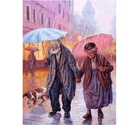 Zhyaunz DIY 5D Diamond Painting Old Couple Cross Stitch Cartoon Mosaic Diamond Embroidery Full Round Rhinestone Handmade Art Home Decor