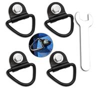 ZHYEEDAA 4-Pack Heavy Duty Tie Down Kit for Ruffland Kennels, 1000lb Load Capacity D-Ring Crate Securing Kit with Bolts and Wrench, Easy Installation for Vehicles, Compatible with Dog Crates
