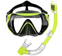 ZHYEQINGRUI Snorkel Kids Set, Panoramic Wide-View Snorkel Mask, Anti-Fog Diving Mask, Children Swim Goggles, Anti-Leak Dry Snorkeling Tube, Snorkel Gear for Youth