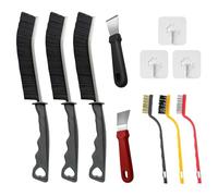 ZHYOPING 11Pcs Crevice Cleaning Brush with Squeegee,Hard Bristle Grout Brushes,Gap Cleaner Tool for Bathroom, Toilet, Kitchen, Window Door