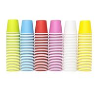 ZHYOPING 150PCS 2oz/50ml Disposable Paper Cups - Small Colourful Mini Cups for Bathroom Mouthwash, Espresso, Sampling, Condiment, Party, Kids Crafts, Jelly, Sauce - Hot & Cold Beverage Cups, 6 Colours