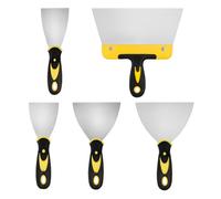 ZHYOPING 5 Pcs Stainless Steel Wallpaper Scraper Set, 2-8 Inch Putty Knife Paint Scraper Tools, Durable Metal Plaster Scraper Kit for Drywall Repair, Filling, DIY Decorating & Decals Removal