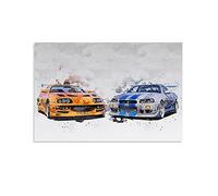 ZHYU JDM Sport Car Poster Supra And Skyline Supercar Poster Decorative Painting Canvas Wall Art Living Room Posters Bedroom Painting 16x24inch(40x60cm)
