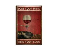 ZHYU Room Aesthetic Poster 90s Turntable Lose Your Mind Find Your Soul Canvas Art Poster and Wall Art Picture Print Modern Family bedroom Decor Posters 20x30inch(50x75cm)