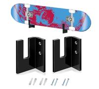 ZHYUAN 1 Set Skateboard Stand, Wall Skateboard, Longboard Wall, Wall Mount for Skateboard, Wall Skateboard, for Display and Storage of Longboard (Black)