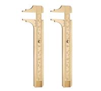 ZHYUAN 2 pieces vernier scale, ruler caliper, mini ruler, brass caliper, mini brass caliper, portable vernier caliper, brass ruler, units are millimetres and inches (100 mm)