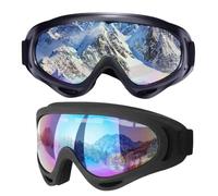 ZHYUAN 2 pieces windproof motorcycle goggles, snowboard goggles for men, snowboard goggles, protective goggles, suitable for outdoor activities, skiing, cycling, snowboarding, hiking, eye protection