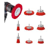 ZHYUAN 8 Pieces Nylon Brush, Eight Sizes, Grinding Attachment for Drill, Hex Rod, Nylon Brush, Grinding Brush Set for Drill, Nylon Brush, for Grinding, Cleaning and Rust Removal