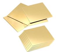 ZHYUAN Brass Metal Plates, Pack of 10, 0.5 mm Thick, 50 mm x 50 mm, Golden, for DIY Crafts