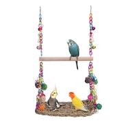 ZHYUAN Budgie Swing Bird Cage Swing Bird Hanging Hammock for Cockatiels Budgies Swing Budgie Playground Hanging Wooden Parrot Bird Cage Toy