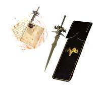 ZHYUAN Letter Opener Made of Metal with Leather Cover, Miniature Sword, Envelope Opener Knife, Letter Opener Personalised, Medieval Letter Opener, Letter Opener Knife, Letter Opener Sword