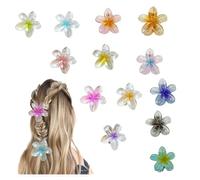 ZHYUAN Pack of 13 Flower Hair Clips, Non-Slip Plastic, Claw Clips, 4 cm, Multi-Colored, For Women & Girls