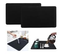 ZHYUAN Pack of 2 Absorbent Drying Mat, Dish Drying Mat, 30 x 40 cm, Absorbent Drying Mat, Coffee Machine, Dish Drying Mat, Underlay for Coffee Machine, Kitchen, Sink