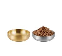 ZHYUAN Pack of 2 Cat Bowls, Flat Stainless Steel, Metal Cat Plate, Feeding Bowl, Cat Feeding Bowl, Cat Bowl, Stainless Steel, Suitable for Cats and Small Dogs, Easy to Clean