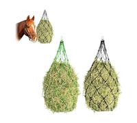 ZHYUAN Pack of 2 Hay Bag, Feeding Net, Horse Feeder Bag, Hay Net for Goats, Horse Feeder Net, Hay Bag for Species-Appropriate Feeding, with Locking Ring, for Horses, Goats, Sheep