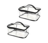 ZHYUAN Pack of 2 Waterproof PVC Cosmetic Bag, Transparent Travel Makeup Bag, Travel Toiletry Bag, Cosmetic Bag, Toiletry Bag, Transparent Hand Luggage, Unisex, Waterproof, Toiletry Bag, Make Up Bag