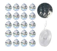 ZHYUAN Pack of 22 Crystal Pendants, 20mm Clear Glass Prism, Rainbow & Christmas Themed, Traditional Style, Hanging Ornaments