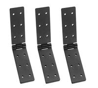 ZHYUAN Pack of 3 Black Hinges, Door Hinges, Cabinet Hinges, 180 Degree Hinge, Foldable, Heavy Duty Gate Hinges, Furniture Hinges, Door Accessories for Wooden Doors, Garden Doors, Furniture Doors