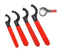 ZHYUAN Pack of 4 Adjustable Hook Wrenches, C Hook Wrench, Collet Chuck, Red Non-Slip Handle, For Tightening Or Loosening Nut