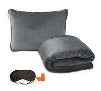 ZHYUAN Travel Pillow & Travel Blanket 2 in 1, Pillow Blanket 2 in 1, with Eye Masks and Ear Plugs, Travel Blanket Pillow 2 in 1, Airplane Blanket with Soft Pillow Case, for Holiday, Office, Home,