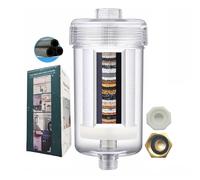 ZHYUUAX 1 Micron High Flow Washing Machine Water Filter, Visible Washer Water Filter System, For Washing Machine, Heater, RV > 99.5% Removal of Chlorine Fluoride, Odor, Anti-Scaling,1/2" NPT+3/4" GHT