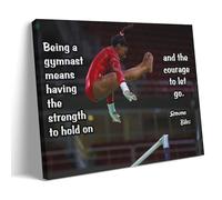 ZHYUZW Inspirational Motivational Simone Biles Strength & Courage Poster Canvas Poster Wall Art Decor Living Room Bedroom Decoration Posters 12x18inch(30x45cm) Frame-style