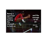 ZHYUZW Inspirational Motivational Simone Biles Strength & Courage Poster Canvas Poster Wall Art Decor Living Room Bedroom Decoration Posters 16x24inch(40x60cm) Unframe-style