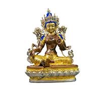 ZHYX buddha Tibet Buddhism Old Bronze Green Tara Guanyin Bodhisattva Statue Sitting Buddha Enshrine The Buddha